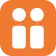 Apps grid icon: four white rounded squares on an orange background
